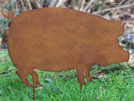 Tuinsteker varken, big, roestkleurig metaal SV330