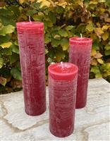 Krulkaarsen, Bika kaarsen, set van 3, kerstrood       333126