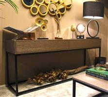 Houten Console tafel op maat Thompson (Puuur) 150x40x80cm / MDF / Mat