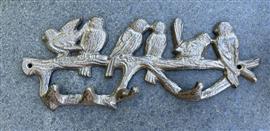 Kapstokhaak Vogels met 4 haken, Gietijzer KH1143