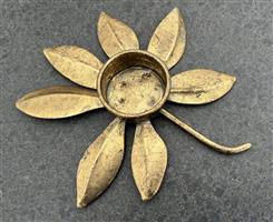 Kandelaar, theelichthouder bloem, goudkleurig, metaal 6Y4265