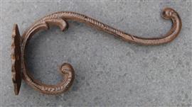 Wandhaak, 23,8 cm. sierlijk, dubbele haak, gietijzer WG161