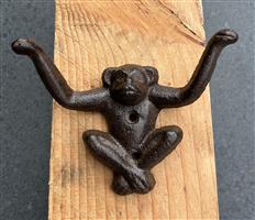 Kapstokhaak aap met 2 haken, gietijzer KH758