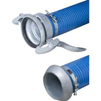 Mestslang, koppelslang 6 duims 5 meter blauw/rood