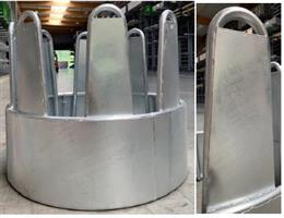Ronde hooiruif 8 voerplaatsen met veiligheidsbeplating voor paarden