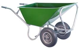 Groene Hummer stalkruiwagen 160 liter, 2 softwielen