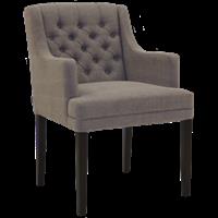 Landelijke eetkamerstoel met capitons en armleuning