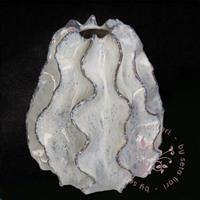 Stoere keramiek vaas - crème wit - 25cm