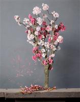 Kunst Bloesemboom - Kunstboom - donker roze / roze - 120cm - Voor binnen - Kersenbloesem boom