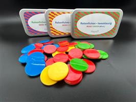 Rekenfiches tweekleurig Voordeelset! - 3 kleurencombinaties (3x 60 st.) Ø25 mm