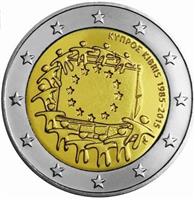 Cyprus 2 Euro 2015 30 Jaar Europese vlag
