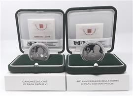 Vaticaan 5 Euro en 10 Euro 2018 Zilver Proof