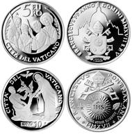 Vaticaan 5 en 10 Euro 2017 Zilver
