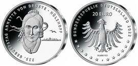 Duitsland 20 Euro 2022 Annette von Droste-Hülshoff