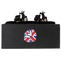 Warrior, Vespa Enamel Cuff Links Black.