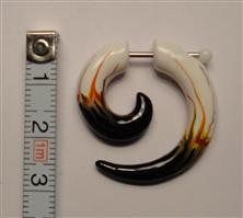 Fake Acrylic Stretcher Spiral Flames White