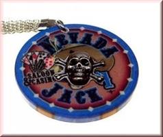 Sleutelhanger met Nevada Jack Pokerchip in Blauw.