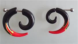 Fake Acrylic Stretcher Spiral Flames Red