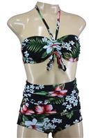Aloha Beachwear, Bandeau Bikini Hawai Vintage High Waist.