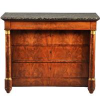 Antieke kasten / Grote empire commode ca. 1815 in bloemmahonie gemerkt:  WALLAERT A BRUXELLES  met