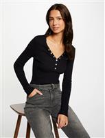 Long-sleeved jumper with buttons 241-Migno Navy