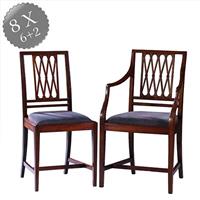 Stel van 8 antieke stoelen ca 1890 2 met armleuningen incl. herstoffering naar wens (No.231605)#