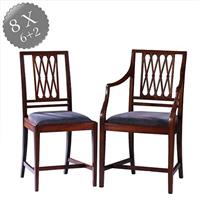 Stel van 8 antieke stoelen ca 1890 2 met armleuningen incl. herstoffering naar wens (No.231605)#