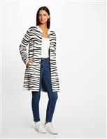 Long cardigan with zebra print 232-Mbrick black