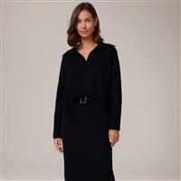 Windsor Merino Fine Knit Pullover Polokraag | navy Maat: 38