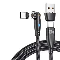 USB Type C naar USB Type C Magnetische Oplaadkabel - 1 Meter - 100W USB-C Fast Charging Oplader Data