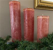 Krulkaars, Bika Kaarsen, set van 3, Roodbruin/Kastanje 333146