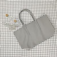 Tote tas met grote capaciteit voor dames - Macaron kleuren waterdichte coating PVC handtas met rits