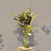 Kunstbloemen - Voorjaar - Welkom - 100cm hoog - Vogel nest