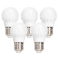Kogellamp 5 stuks koelwit - grote fitting | E27 LED lamp 6W~510Lm=42W traditionele verlichting | 400