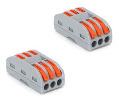 PCT-223 lasklem set 2 stuks - 3-voudige verbindingsklem 0.08-2.5mm²  | IP20 hersluitbaar