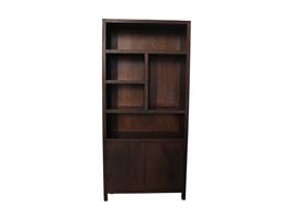Wandkast Hangu | 5 Vakken Links | 215 cm | Teak Fineer | Bruin