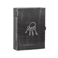 Sleutelkastje 25x8x35 cm Antiek Zwart Metaal