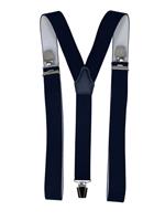 XXL Donkerblauwe bretels met extra sterke brede clips (3 clips)