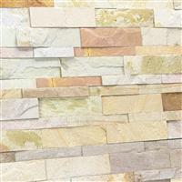 Natuursteen strips wandbekleding leisteen mint multi beige-0,63m²