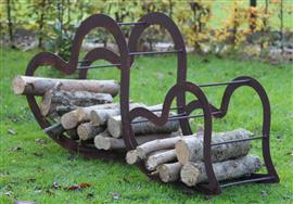 Haardhoutopslag harten, haardhout berging, set van 2, metaal