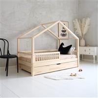 Houten Bedhuis Plus  met slaaplade - configuratie Bedhuis PLUS Naturel 160x80cm