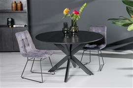 Eettafel Oslo Zwart Rond Acacia Hout 120 cm
