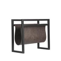 Magazinehouder Antraciet Leder 45x20x38 cm