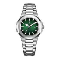 Luxe Vierkant Kwarts Horloge - 3 ATM Waterdicht Lichtgevend Heren Dames Unisex Roestvrij Staal - Zil