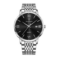 Luxe Sport Kwarts Horloge - 3 Bar Waterdicht Lichtgevend Herenhorloge Roestvrij Staal - Zilver Zwart