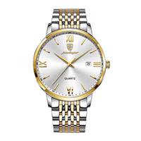 Luxe Sport Kwarts Horloge - 3 Bar Waterdicht Lichtgevend Herenhorloge Roestvrij Staal - Goud Wit