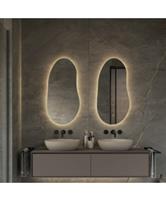 Spiegel Hipp Design SPV 22001 Organisch 45x90 cm Met Verlichting Incl. Spiegelverwarming