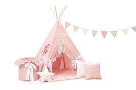 Set XXL Tipi tent Ms. Bow met accessoires XXL set: tipi tent, speelmat, 3 kussens, speelgoedmand, 