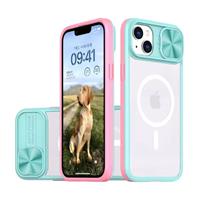 Draadloos Opladen Hoesje voor iPhone 12 Pro Max - met Camera Slide  -  Bumper Cover voor Magsafe - R