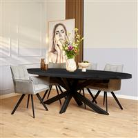 Eettafel Denver Black | 240 cm | Ovaal